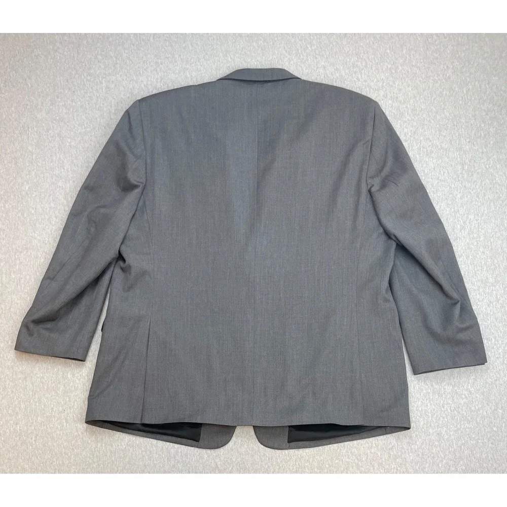Jos A Bank Suit Men 50R Gray 100% Wool 2-Button Tailored Fit Pants 46x30 - 2 Pcs